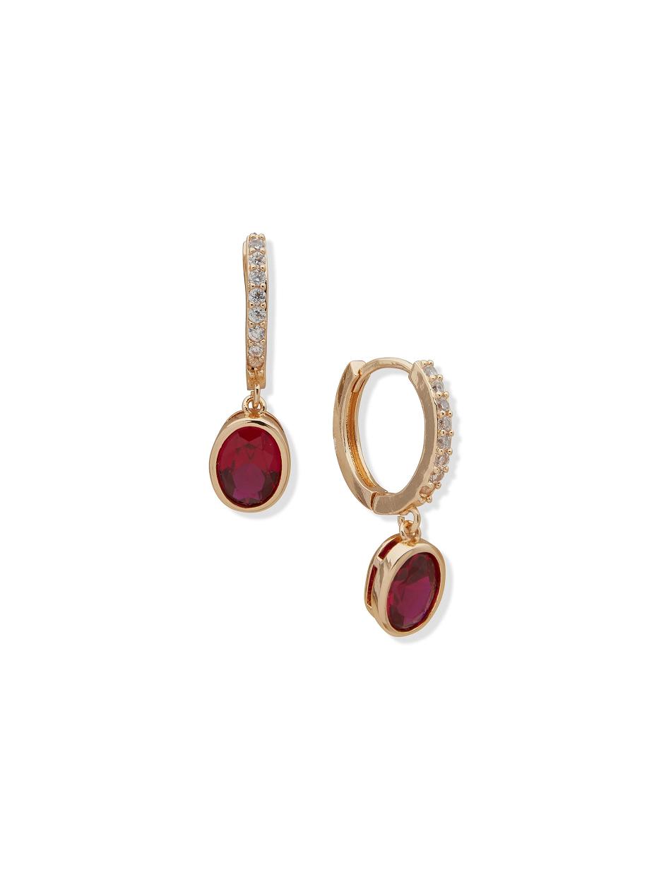 Earring Anne Klein Hoop With Oval Stone Drop Pierced   | MKJ-4967188